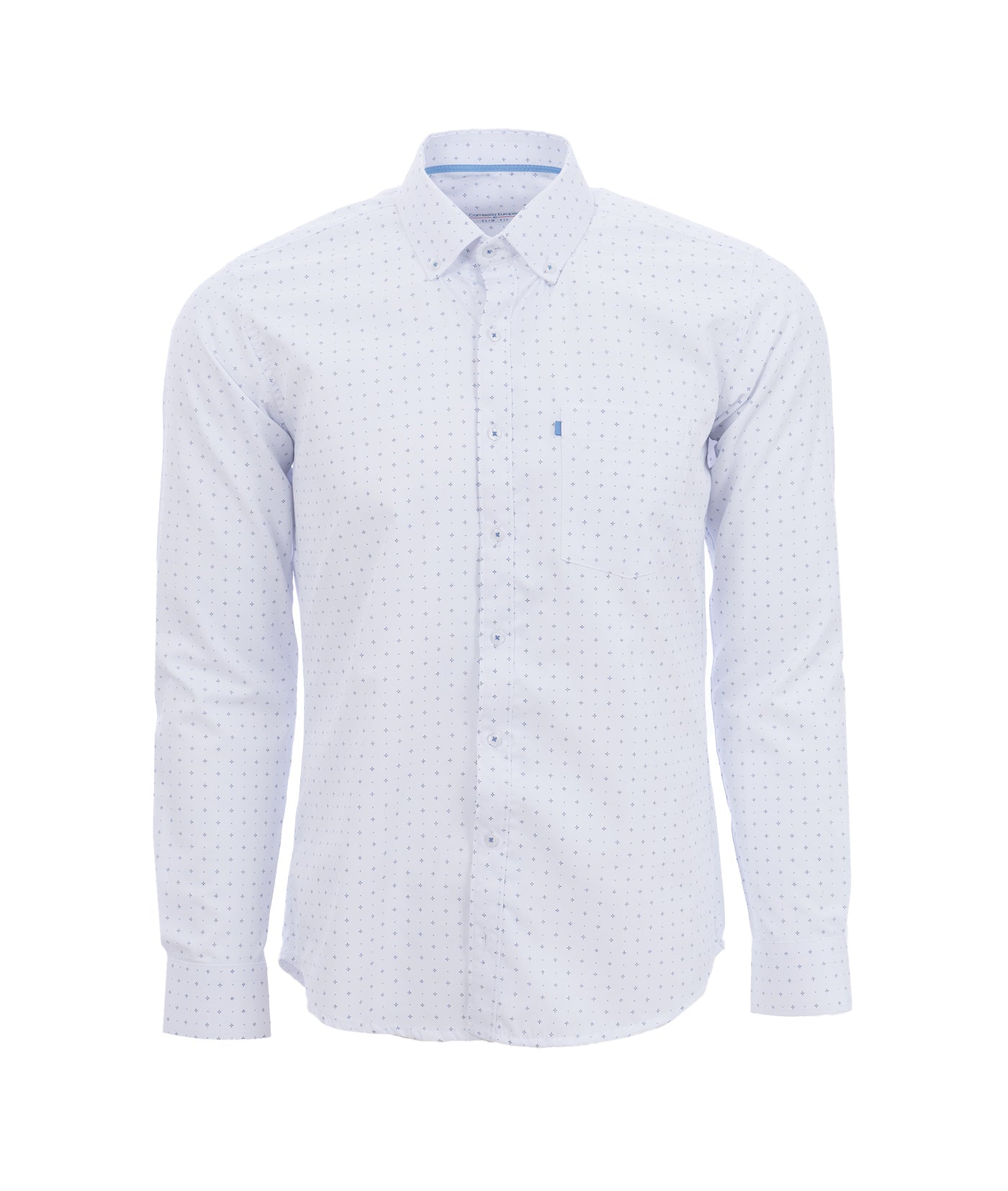 Camisa blanca best sale con puntos azules