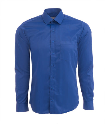 Camisa Formal Satín Azul rey