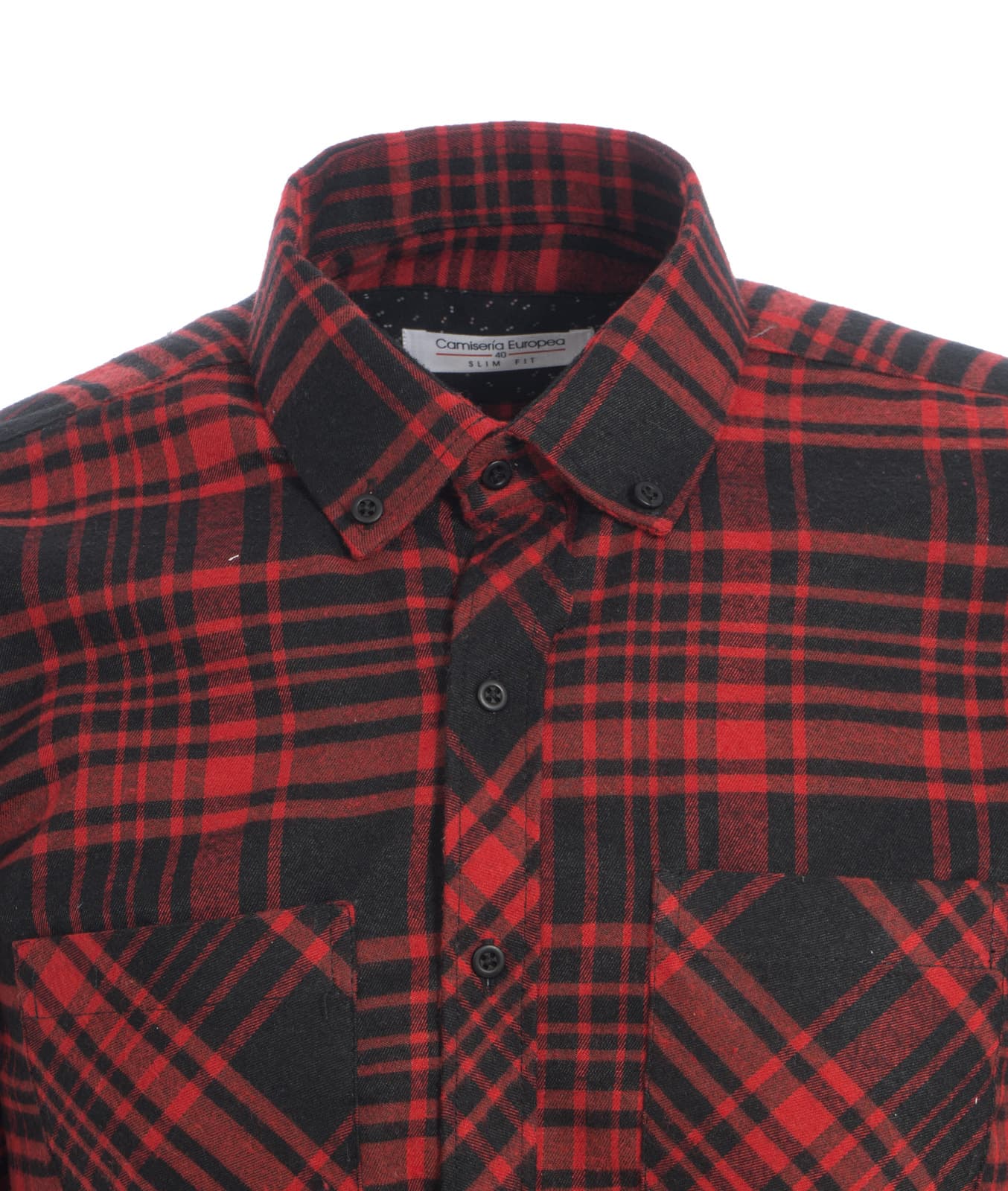 Camisa leñadora hombre roja con negro hotsell