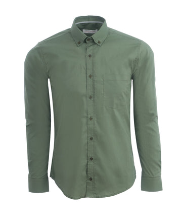 Camisa Algodón Solo Fondo Verde Militar